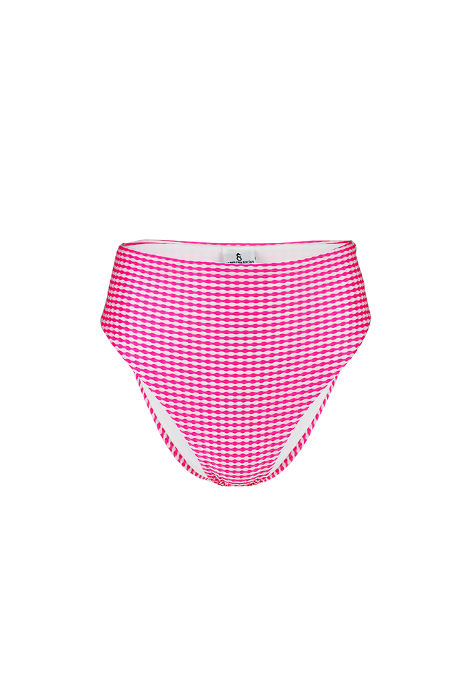Pink Stripes Pattern Bikini Bottom