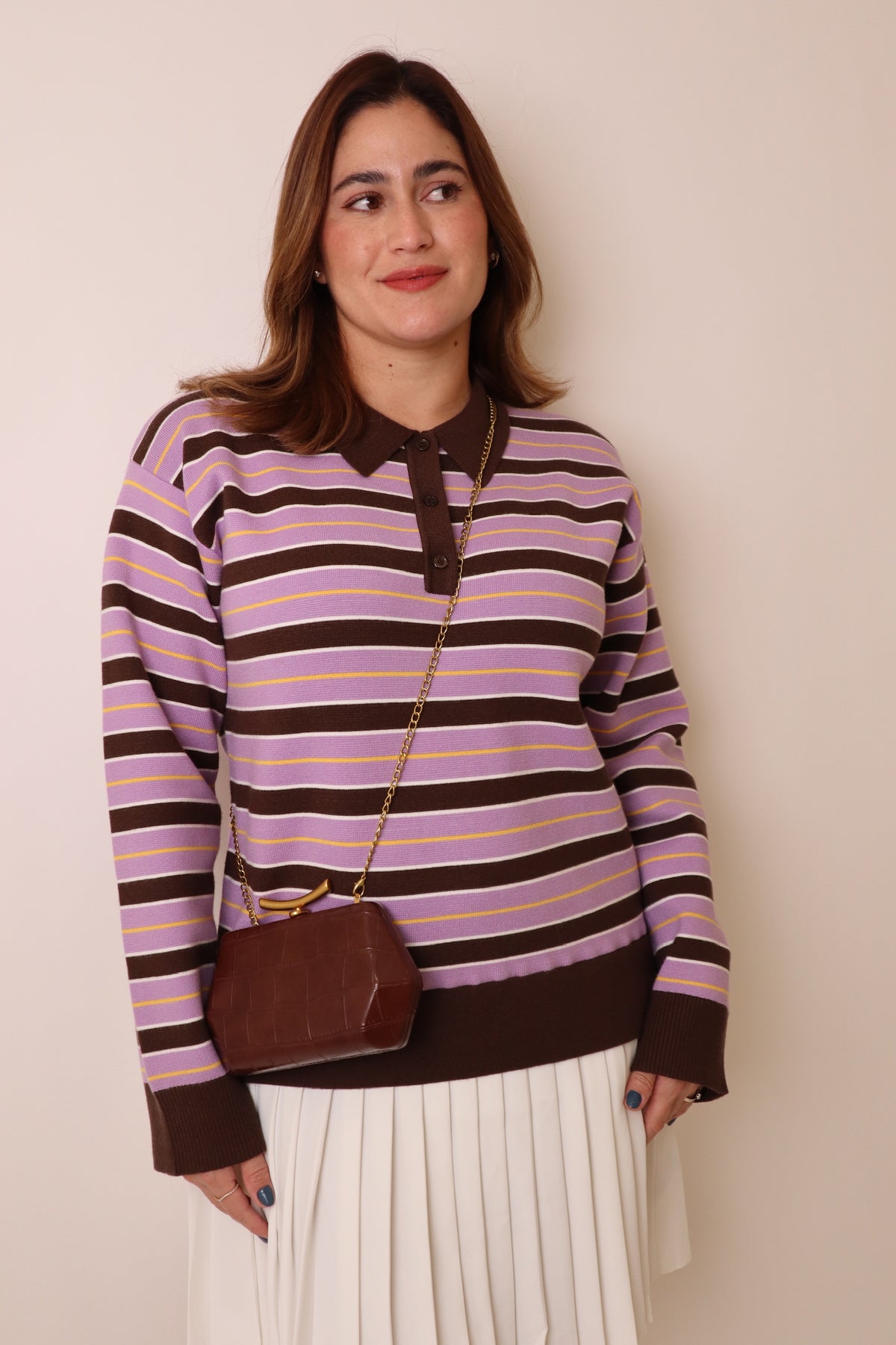 Pleated Polo Mini Dress