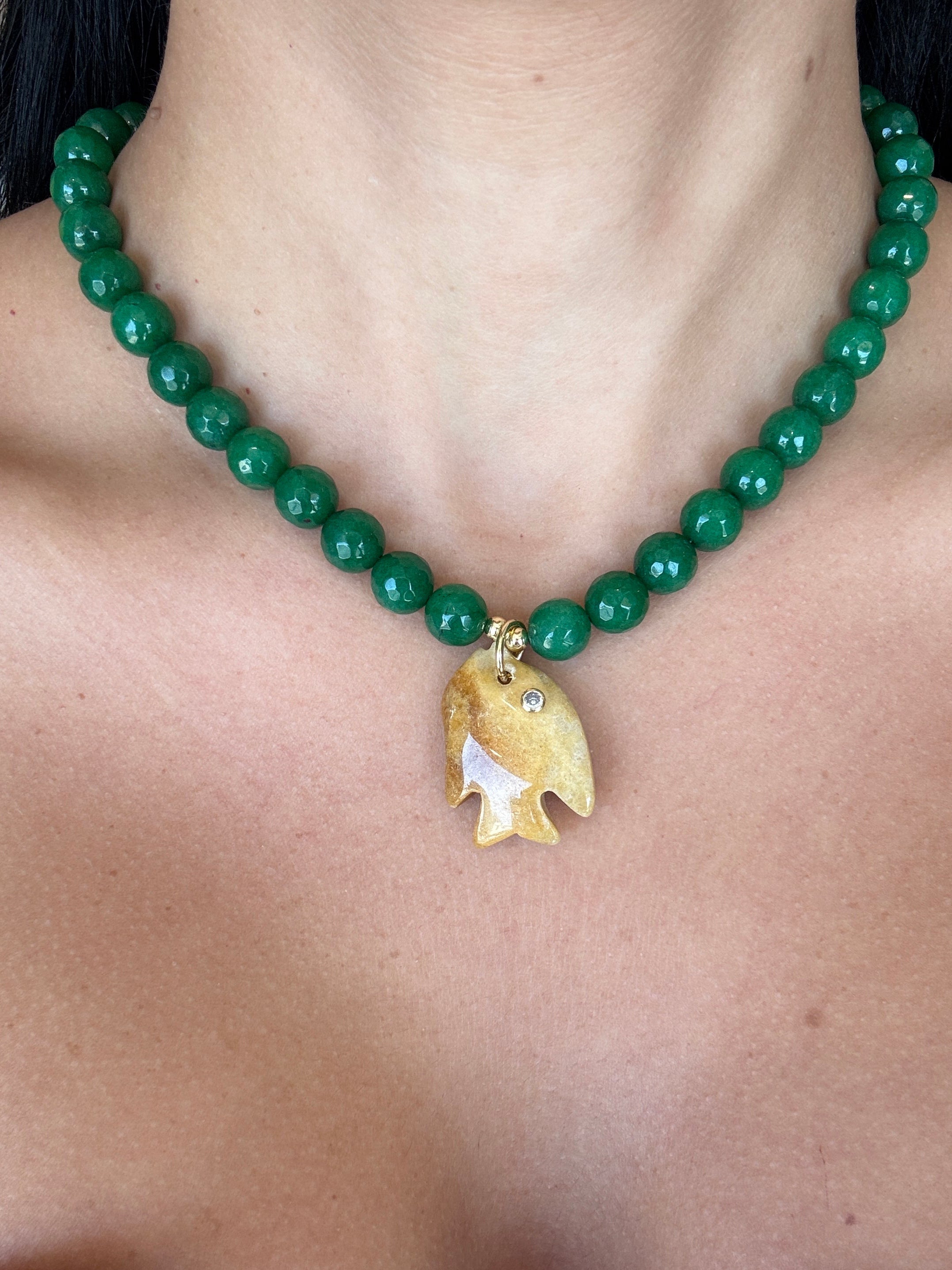 Green Jade Beaded Necklace