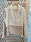 Beige Fringes Linen Blazer