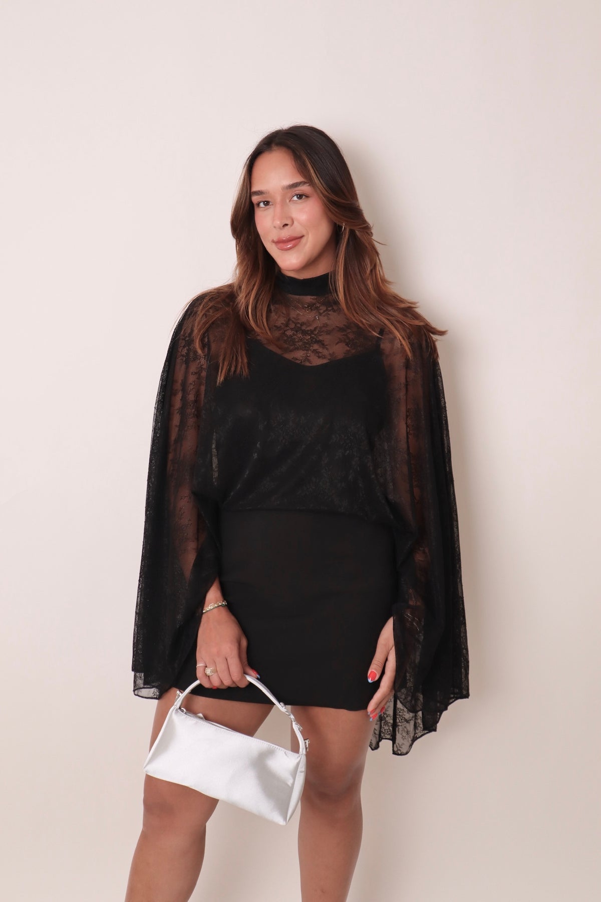 Evangeline Cape Mini Dress