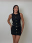 Black Classic Button Dress