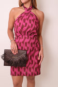 Burgundy Print Short Dress