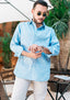 Blue Linen Men Shirt