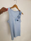 Crochet Flowers Tank Top Baby Blue
