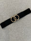 Black Double Circle Buckle Belt