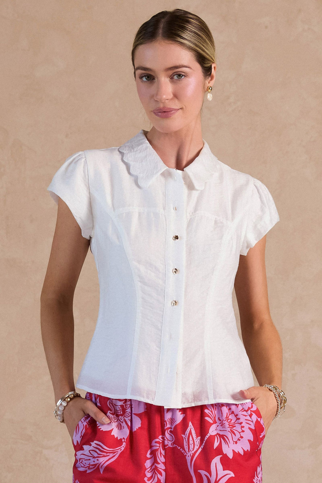 Collar Button Down Blouse