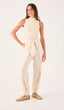 Cream Stretch Waistband Pant