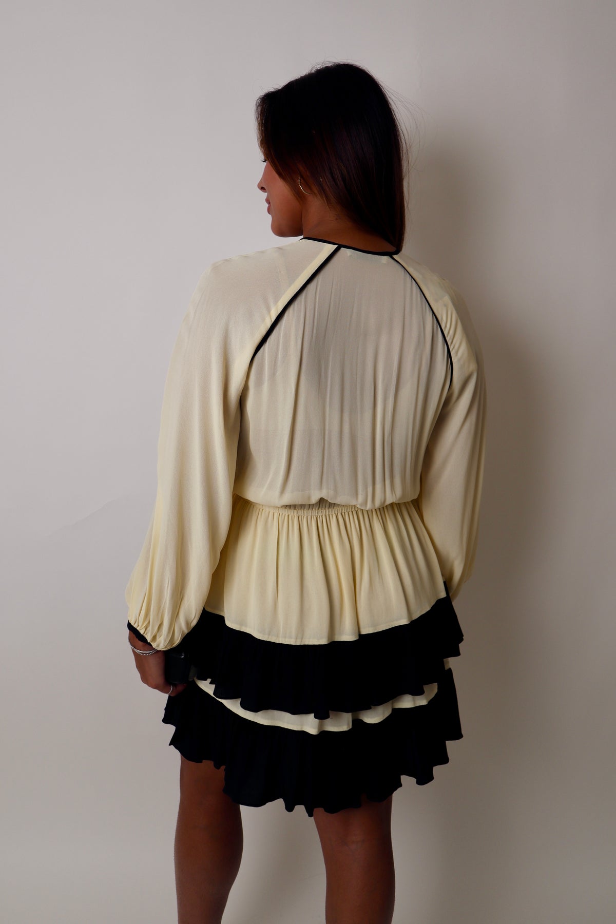 Drawstring Layered Mini Dress