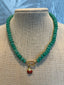 Jade Knotted Necklace with Unique Charm