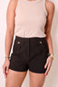 Black Shorts With Button Detail