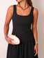 Drop Waist Peplum Midi Dress