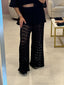 Black Crochet High Waist Pant