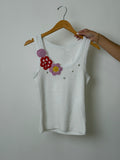 Crochet Flowers Tank Top White