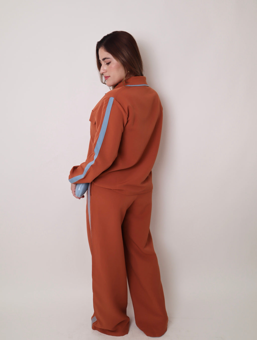 Woven Knit Mix Wide Pants