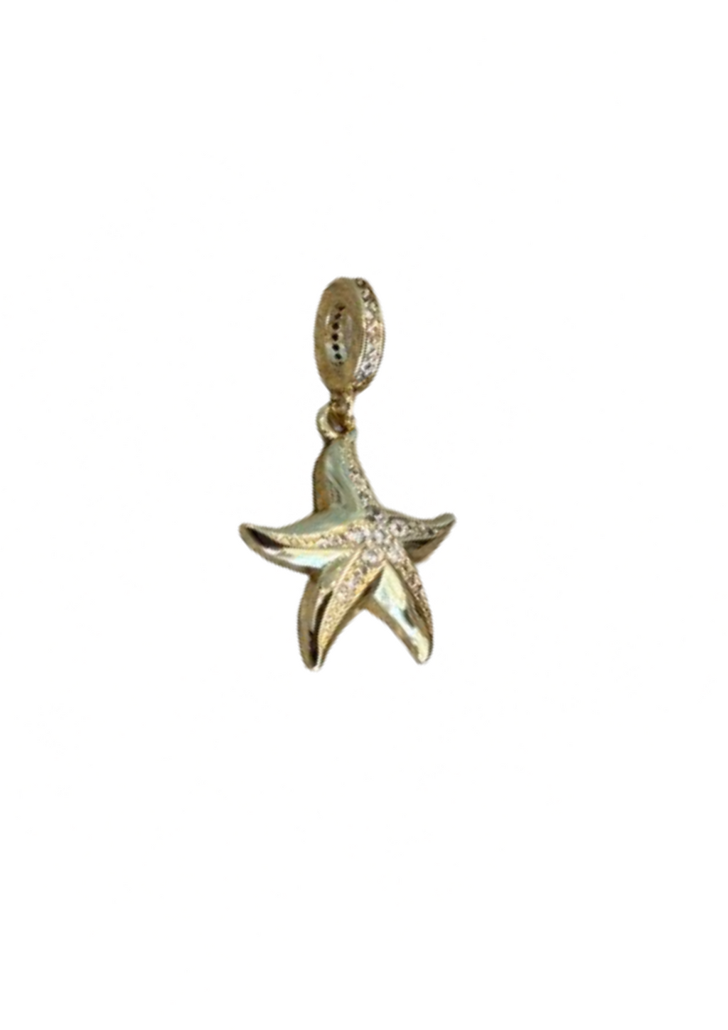Gold Rhinestone Starfish Charm