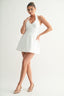 Halter Back White Short Dress