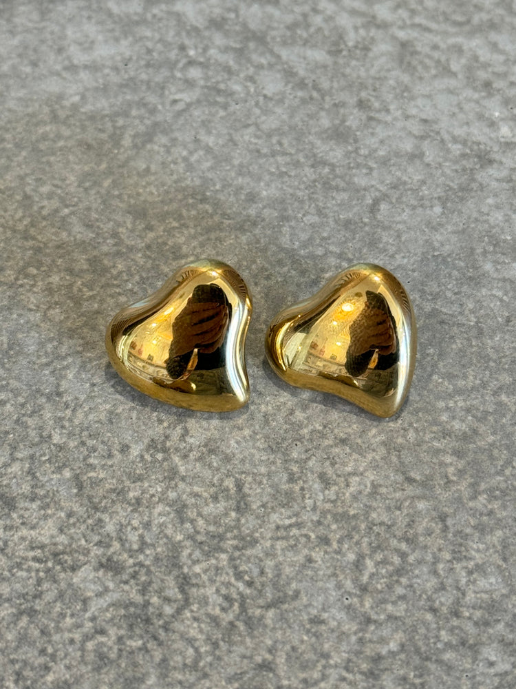Gold Bold Small Heart Stud