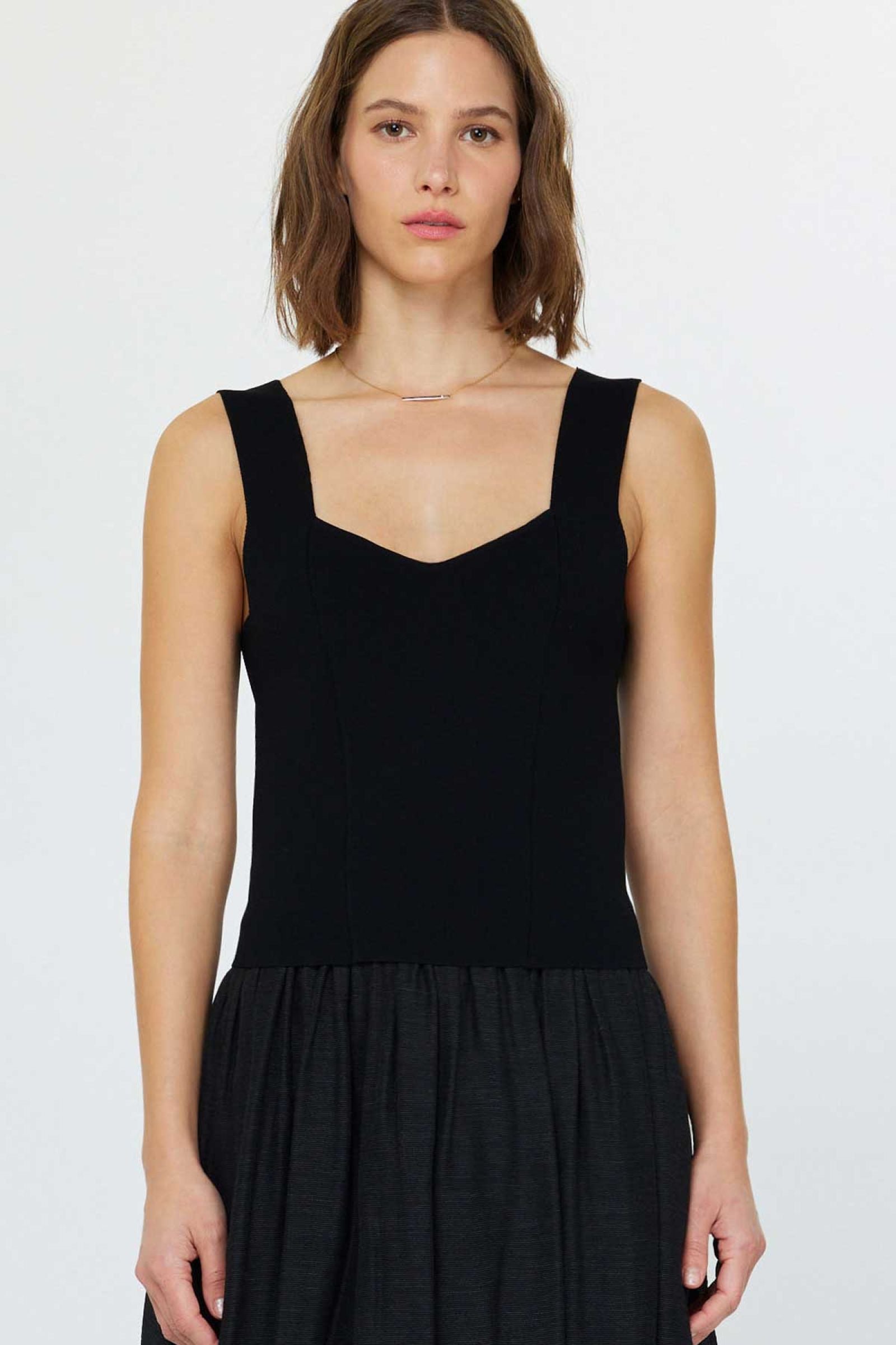 Sleeveless Black Tank Top