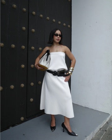 White Long Stretch Skirt/Dress