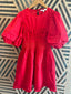 Red Puff Sleeves Dress