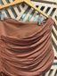 Brown One Shoulder Long Dress