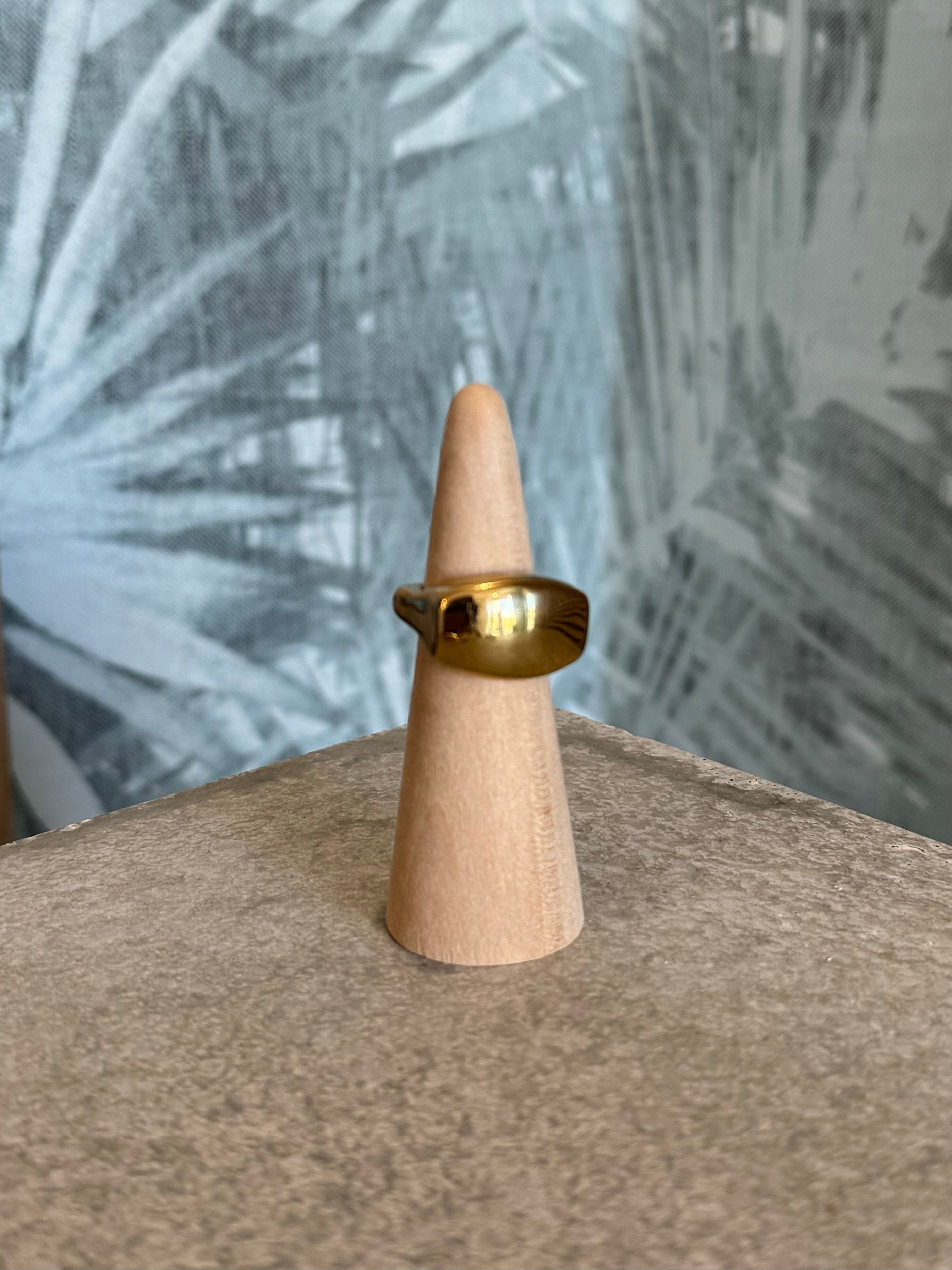 Gold Bold Rectangle Ring