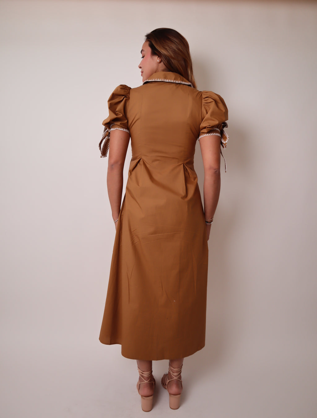 Stitch Detailed Midi Dress