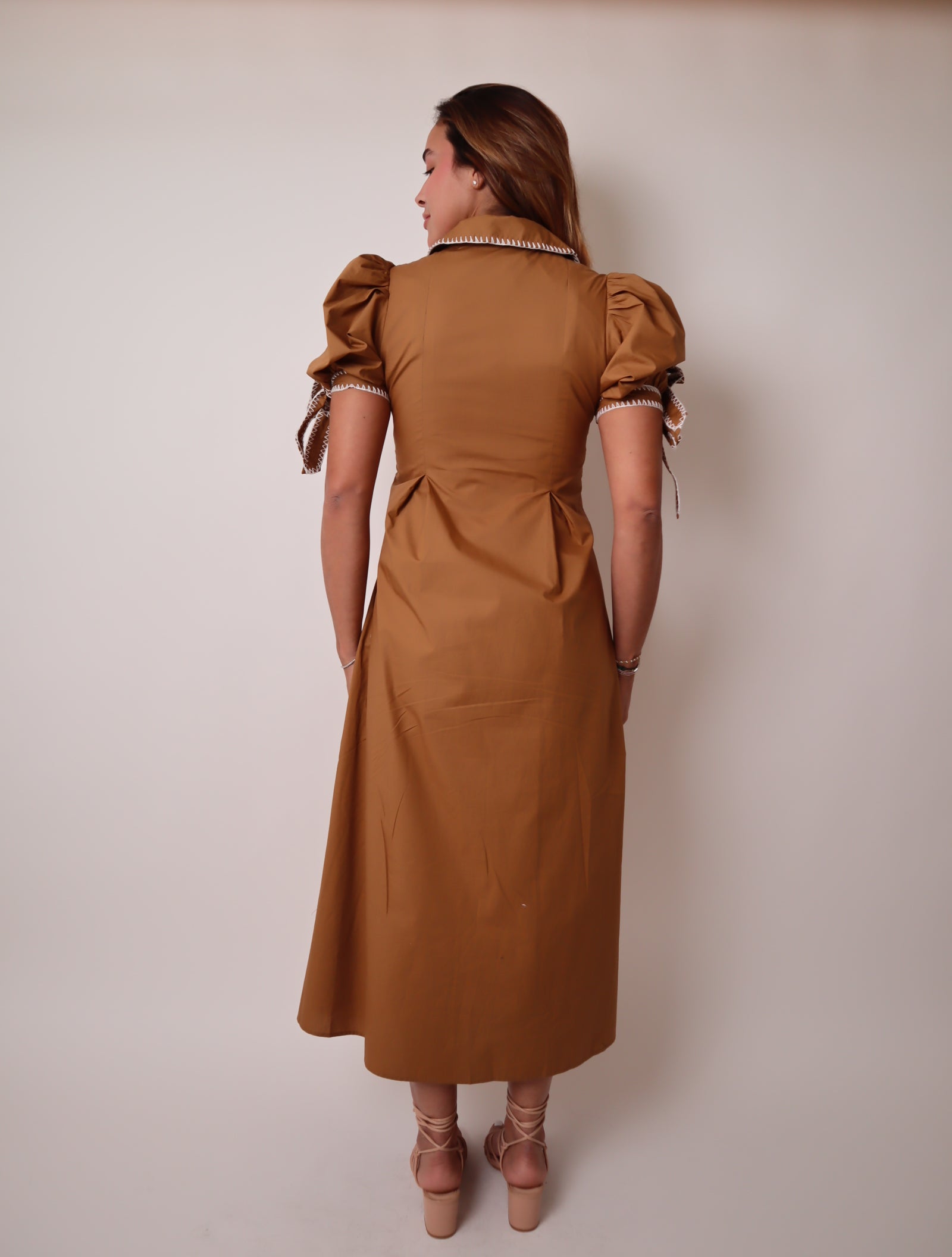 Stitch Detailed Midi Dress