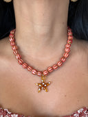 Beaded Starfish Charm Necklace