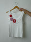 Crochet Flowers Tank Top White
