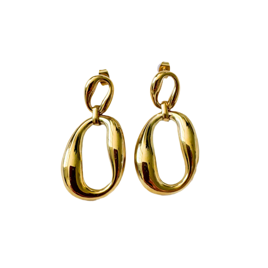 Gold Double Circle Earring