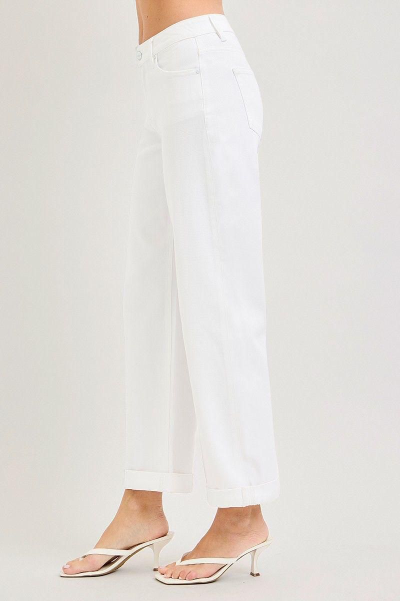 White Cuffed Jeans