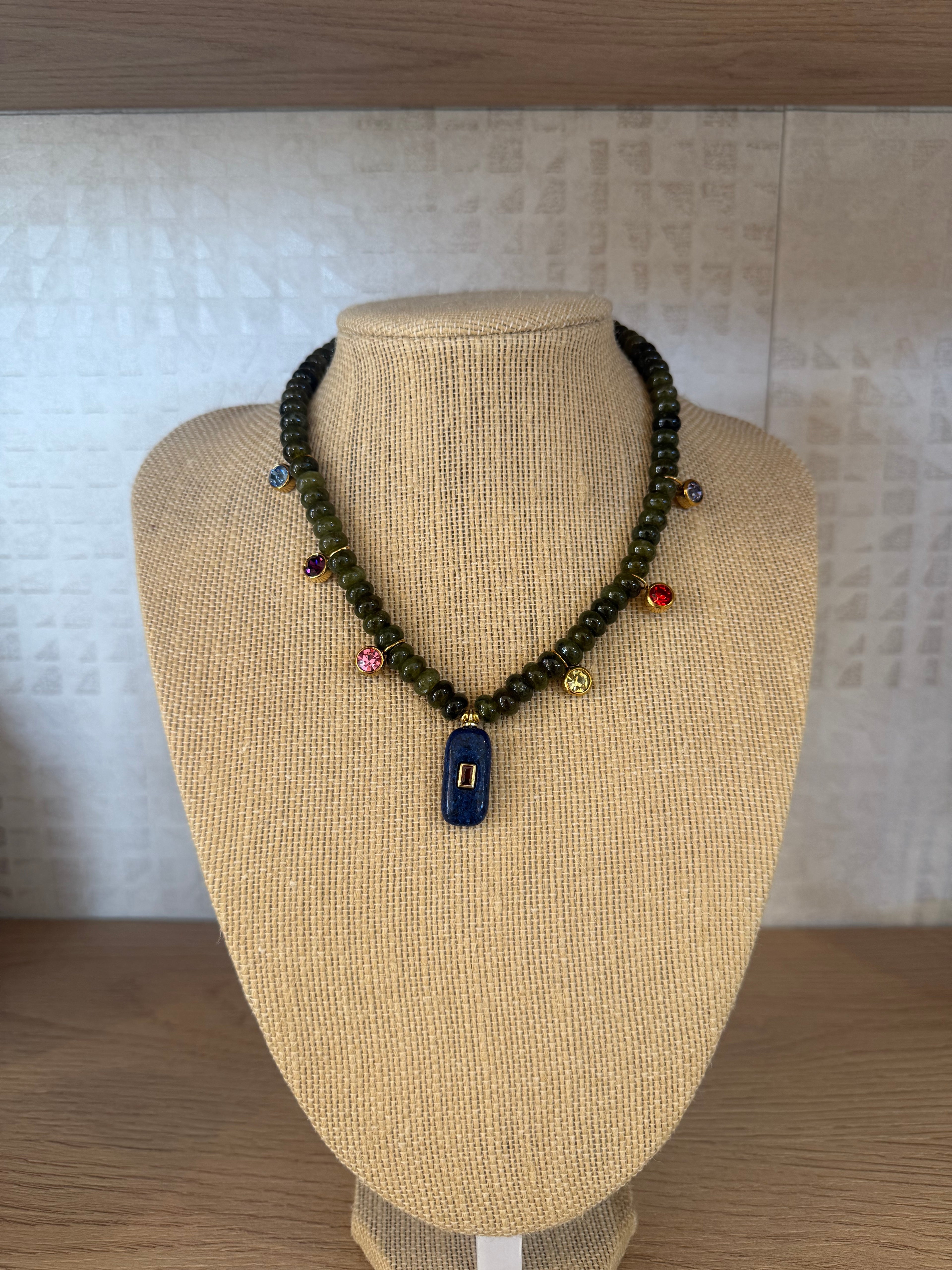 Stone with Charms Necklace