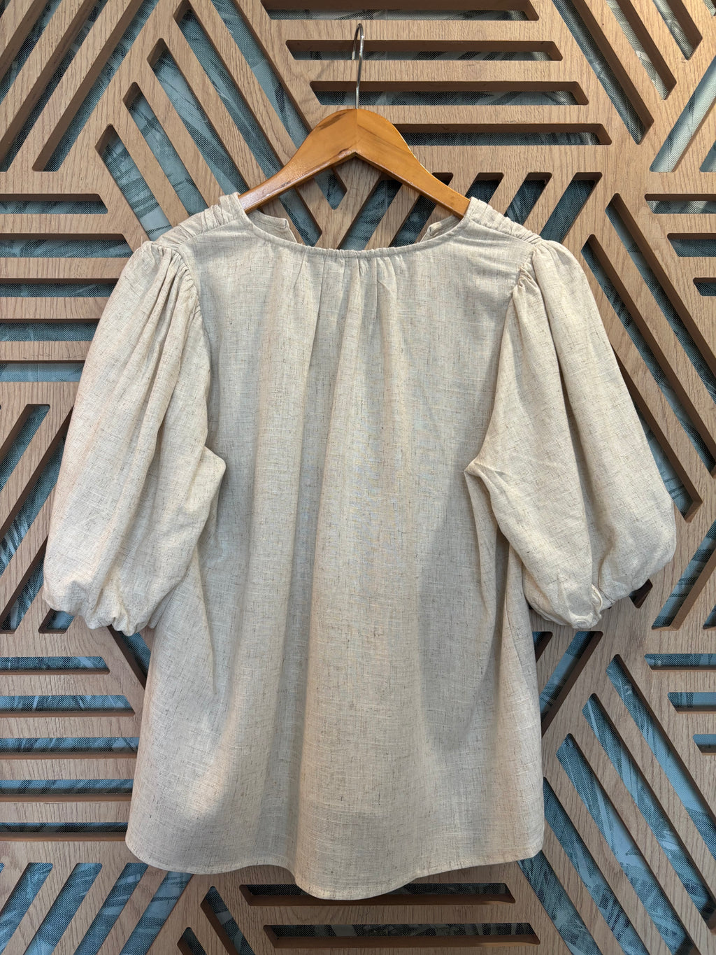 Cream Puff Sleeves Top