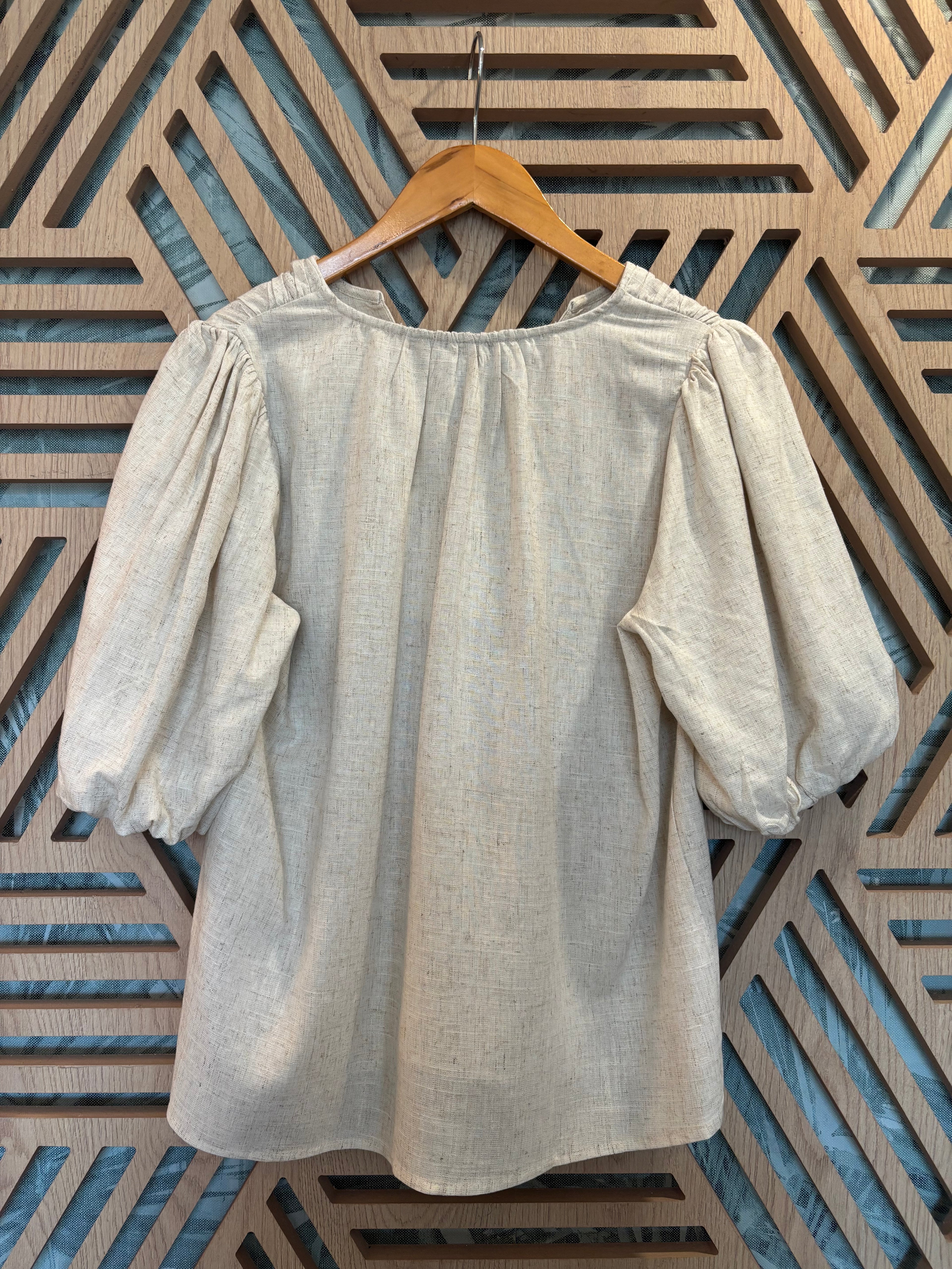 Cream Puff Sleeves Top