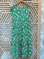 Green Embroidered Flowers Maxi Dress