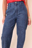 Denim Flower Barrel Jeans