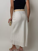 H-Line Midi Skirt with Raffia Belt