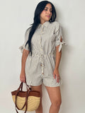 Blue Stripes Short Romper