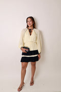 Drawstring Layered Mini Dress