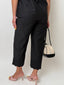 Embroidered Scalloped Hem Cropped Pants