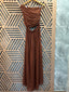 Brown One Shoulder Long Dress