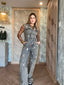 Dark Denim Sleeveless Jumpsuit