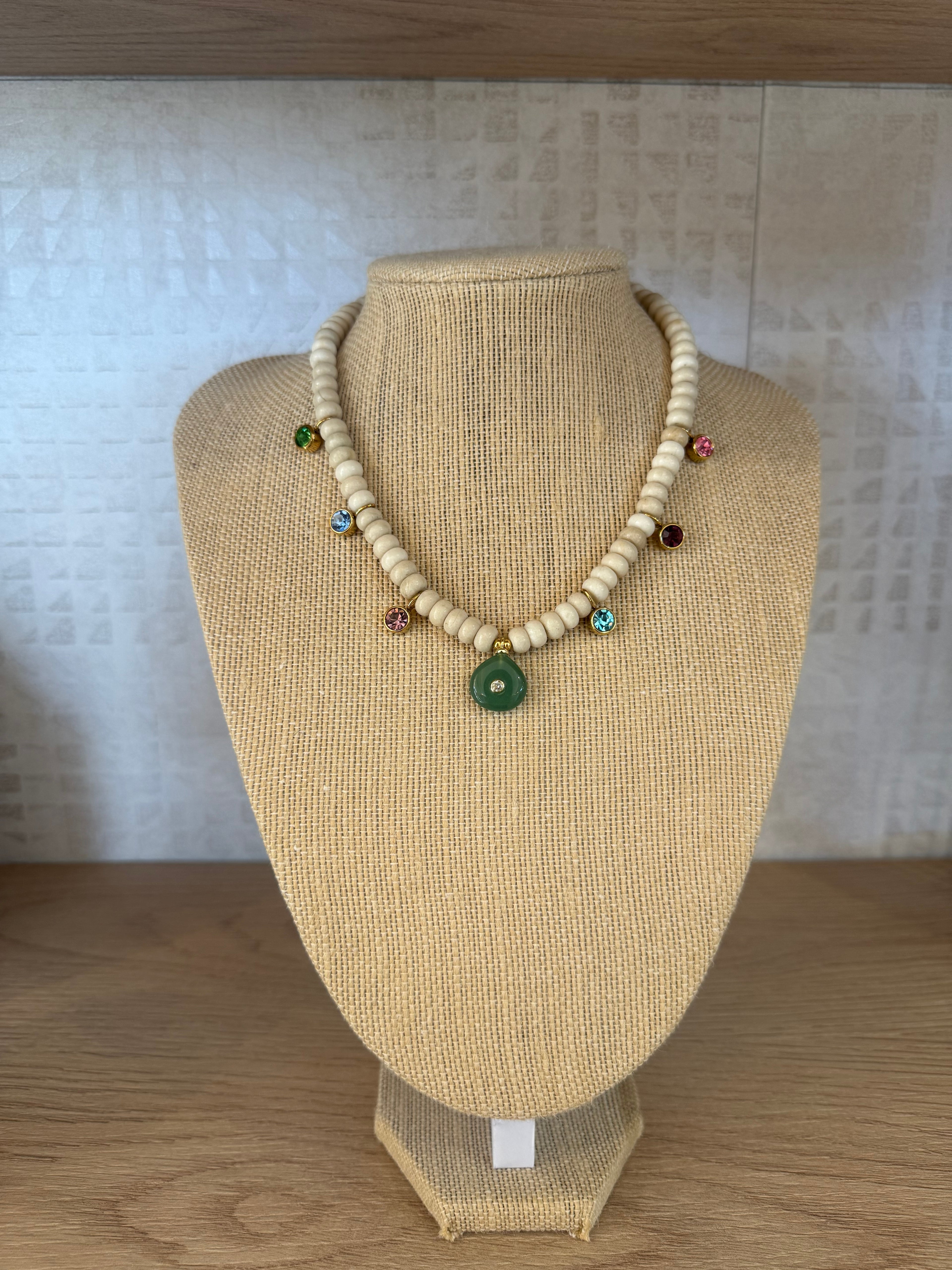 Stone with Charms Necklace