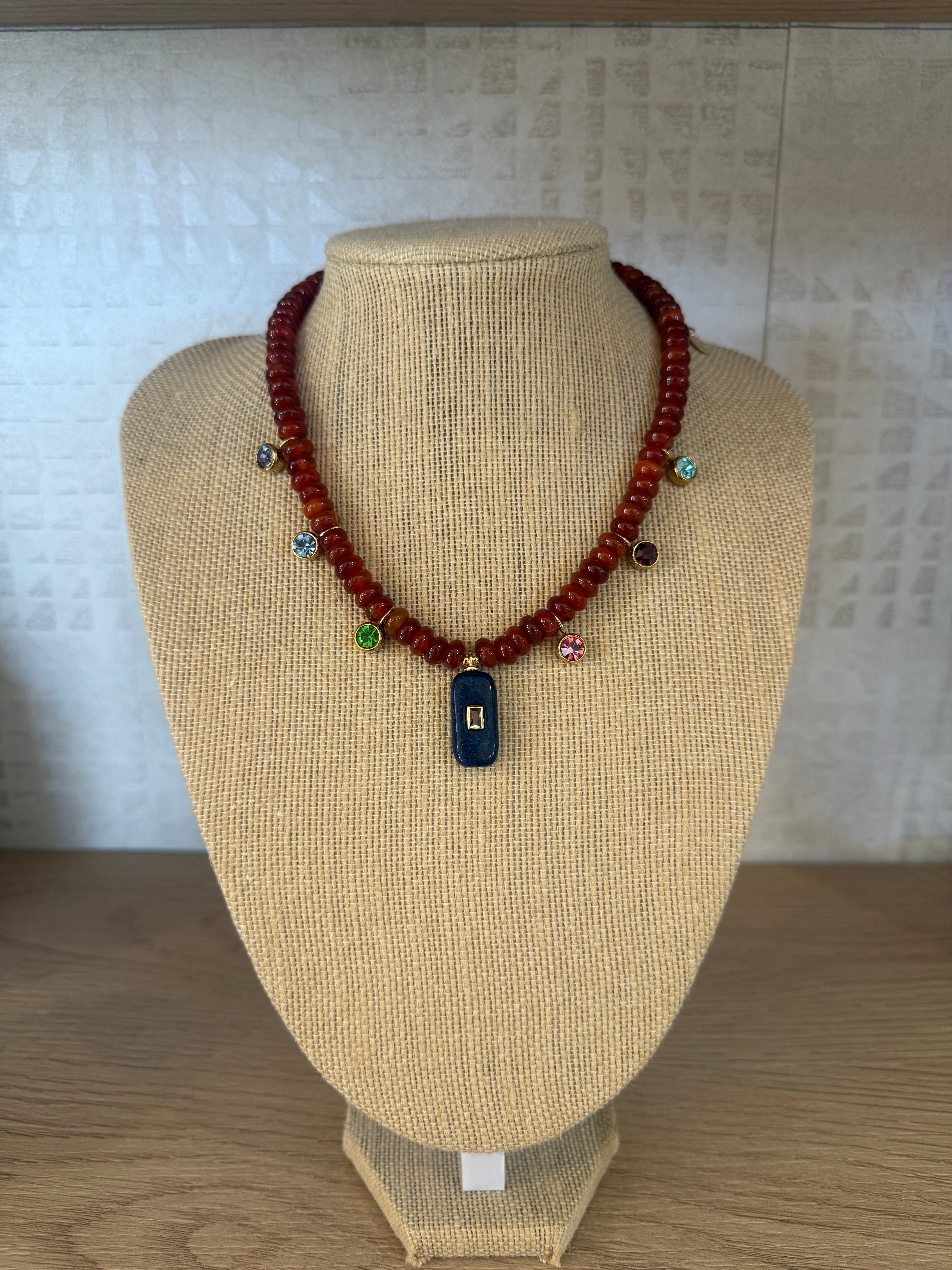 Stone with Charms Necklace
