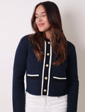 Contrast Placket Cardigan