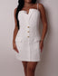 Tailored Button Front Label Mini Dress
