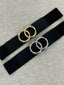 Black Double Circle Buckle Belt