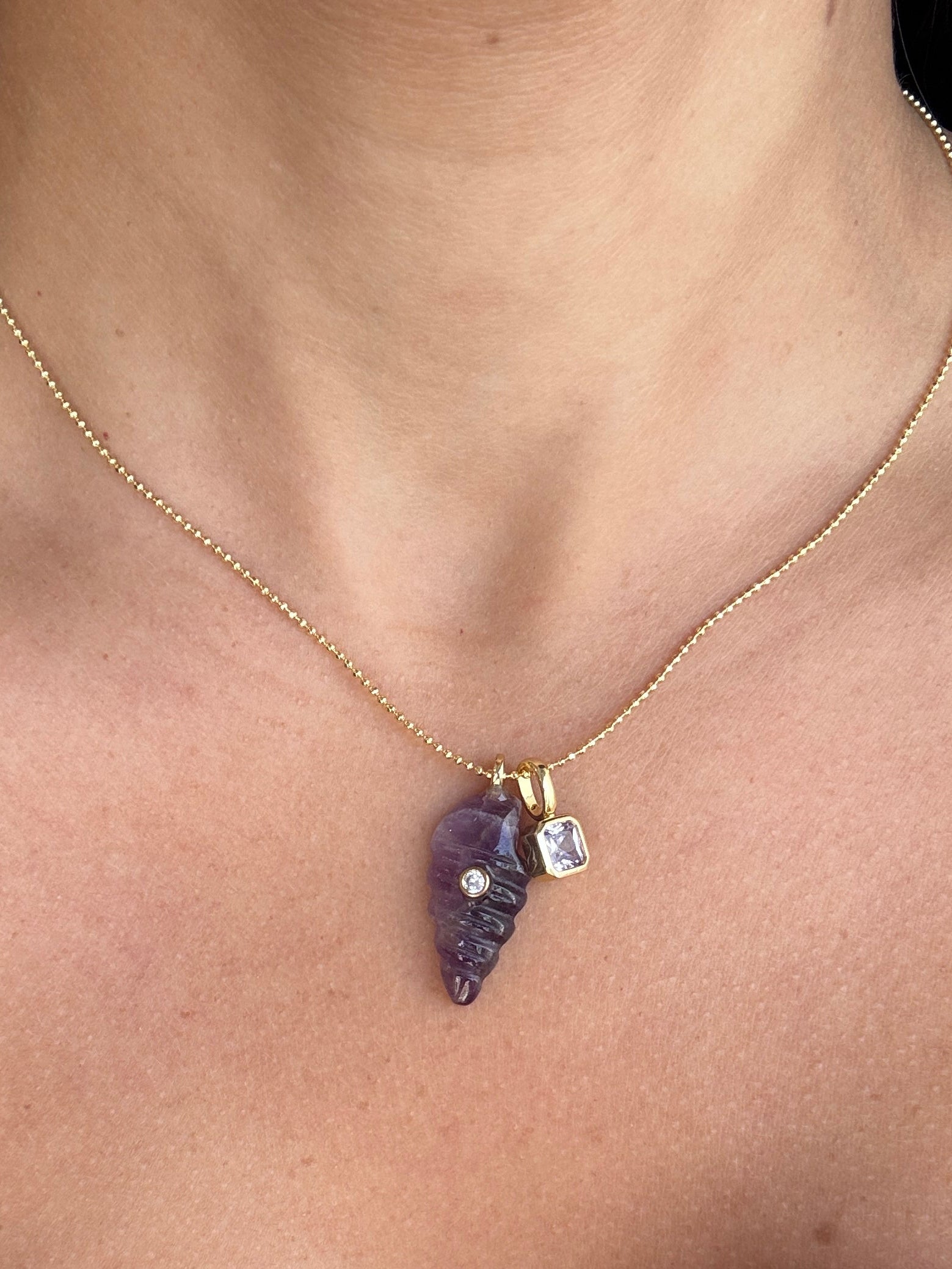 Amethyst Shell Necklace